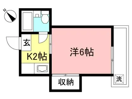 ハウスM(1K/1階)の間取り写真