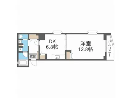 アーデン土佐堀(1DK/9階)の間取り写真