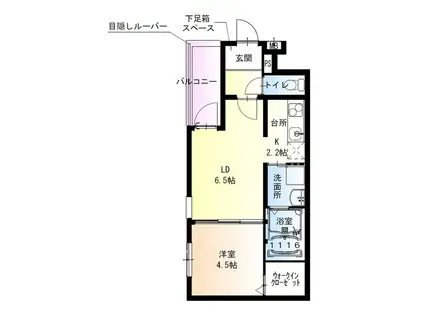 フジパレス西取石I番館(1LDK/1階)の間取り写真