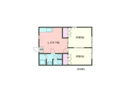 仲居ハイツIII(2LDK/2階)の間取り写真