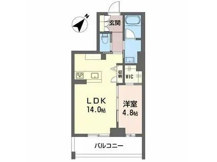 CLASSEUM連坊II(1LDK/2階)の間取り写真