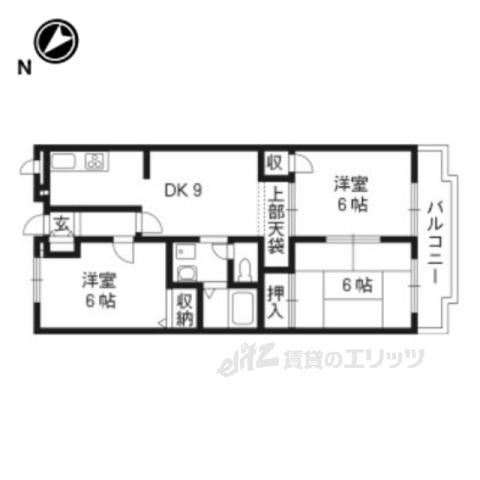 サニーコート星ヶ丘(3DK/1階)の間取り写真
