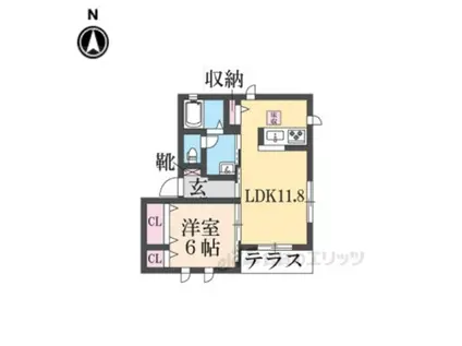 IKメゾン(1LDK/1階)の間取り写真