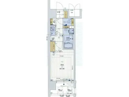 レジュールアッシュ上町台(1K/9階)の間取り写真