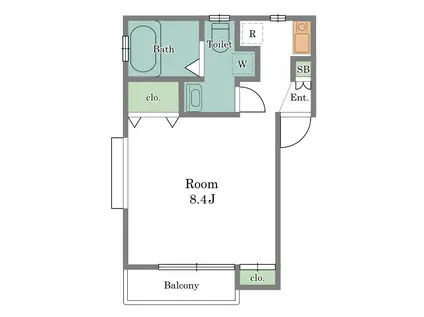 CASA FELICE(1K/1階)の間取り写真