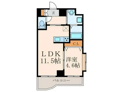 サンシャイン長崎街道黒崎 (1LDK/5階)の間取り写真