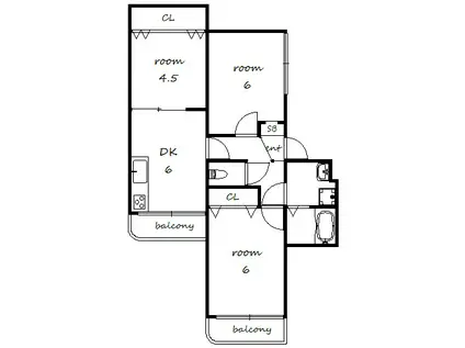 アプリーレ御影(3LDK/4階)の間取り写真
