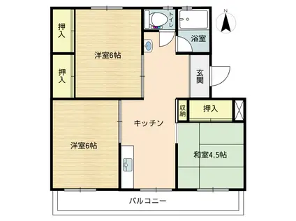 伊藤マンション(3K/2階)の間取り写真