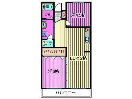 ヤマダマンション(2LDK/2階)の間取り写真