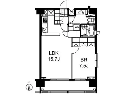 芝ウエスト(1LDK/10階)の間取り写真