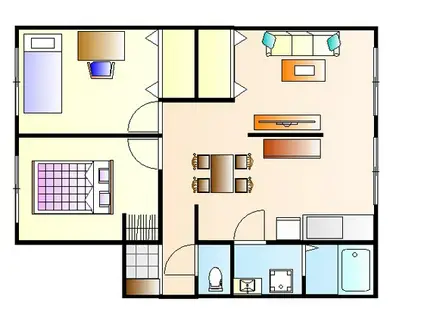 フローラ山本(2LDK/2階)の間取り写真