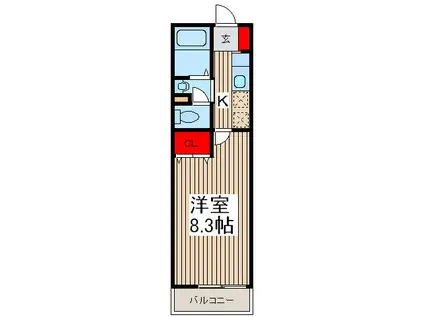 マリオンシティ-(1K/3階)の間取り写真