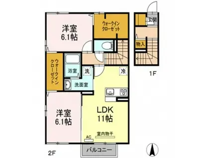 レスポワール(2LDK/2階)の間取り写真