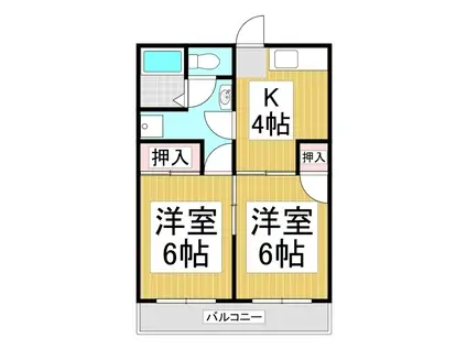 さくらパレス(2K/2階)の間取り写真