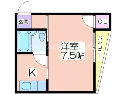 サングレール26(1K/4階)の間取り写真