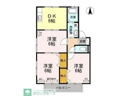 ビュー・パレスII(3DK/1階)の間取り写真