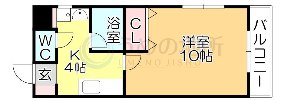 JR長崎本線 吉野ケ里公園駅 徒歩34分 3階建 築21年(1K/2階)の間取り写真