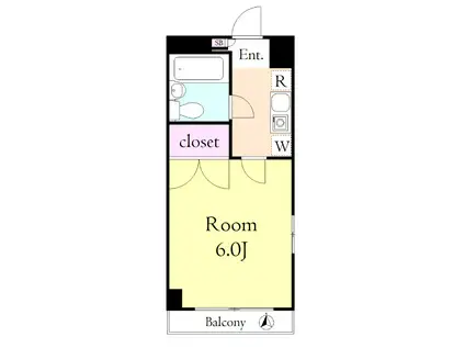 ヴィヴレワコー(1K/4階)の間取り写真