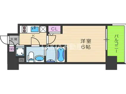 エスリード京橋桜ノ宮公園(1K/10階)の間取り写真