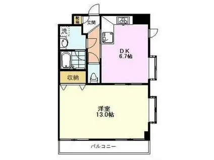 ウエストタウンビル(1DK/3階)の間取り写真