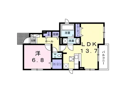 ボフヌング弐番館(1LDK/1階)の間取り写真