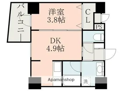 GMH並木坂(1DK/4階)の間取り写真