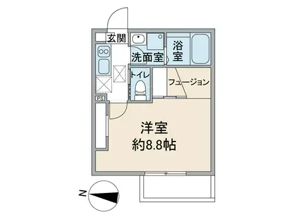 ゴールドヒルズV(1K/3階)の間取り写真