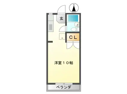 ハイツサンリバー(1K/2階)の間取り写真