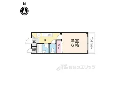 ラーニングキャッスル香A(1K/1階)の間取り写真