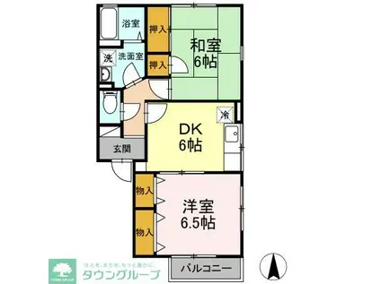 アーバンスクエア(2DK/2階)の間取り写真