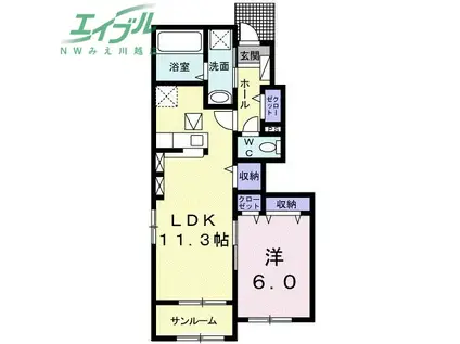 リベルタ II(1LDK/1階)の間取り写真