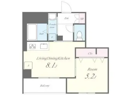 TSレジデンス東陽町(1LDK/6階)の間取り写真