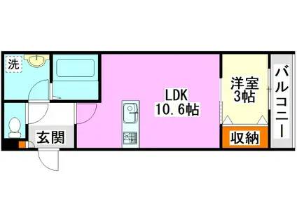 セレーノ柏の森(1LDK/2階)の間取り写真