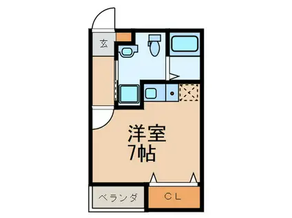 CASAMENTO LARGO(ワンルーム/1階)の間取り写真