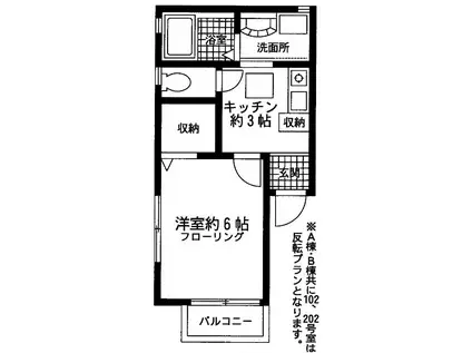 パークサイドダイスB(1K/1階)の間取り写真