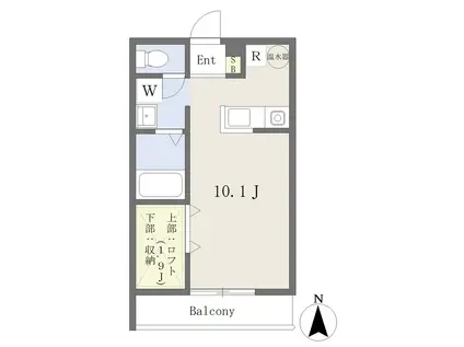ベルグラン八木山緑(ワンルーム/1階)の間取り写真