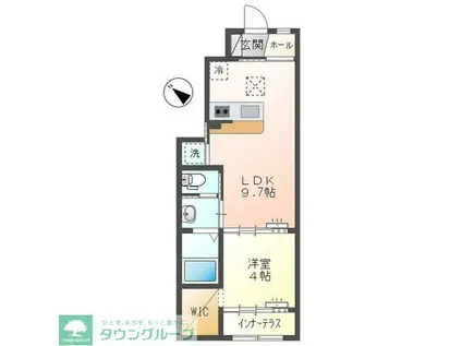 ルクレール(1LDK/1階)の間取り写真