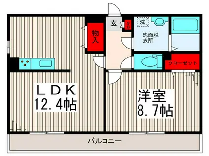リブリ・コルージャ(1LDK/3階)の間取り写真