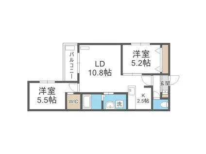 URBAN FLATS平岸I(2LDK/1階)の間取り写真