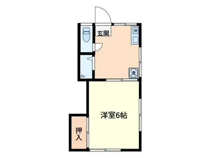 グリーンハウス(1K/2階)の間取り写真