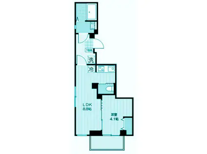 エムズ武蔵小山(1LDK/2階)の間取り写真