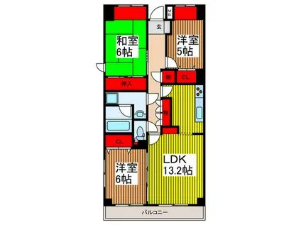 プロスペクト浦和常盤(3LDK/2階)の間取り写真