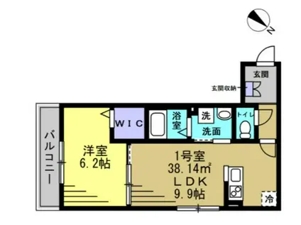 RIZE春日部(1LDK/1階)の間取り写真