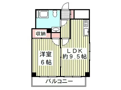 パイオランドマンション(1DK/3階)の間取り写真