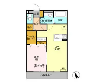 D‐ROOMディアコート 205(1LDK/2階)の間取り写真