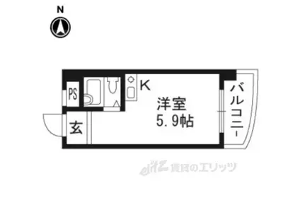 朝日プラザ高瀬川(ワンルーム/11階)の間取り写真