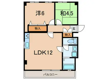 ポコアポコ本山メゾン(2LDK/4階)の間取り写真