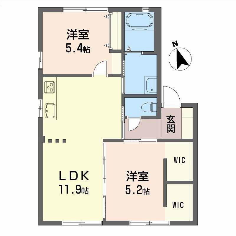 シャーメゾンハマギリ(2LDK/1階)の間取り写真