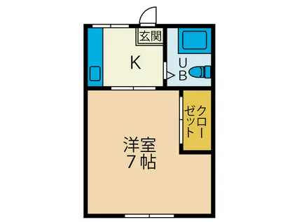 ハイライフN(1K/1階)の間取り写真