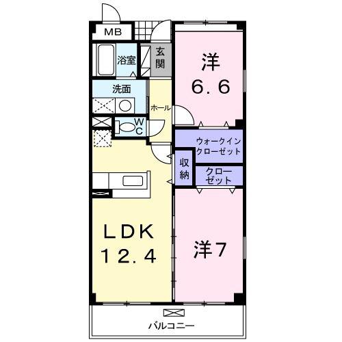 サンウィングスI(2LDK/2階)の間取り写真